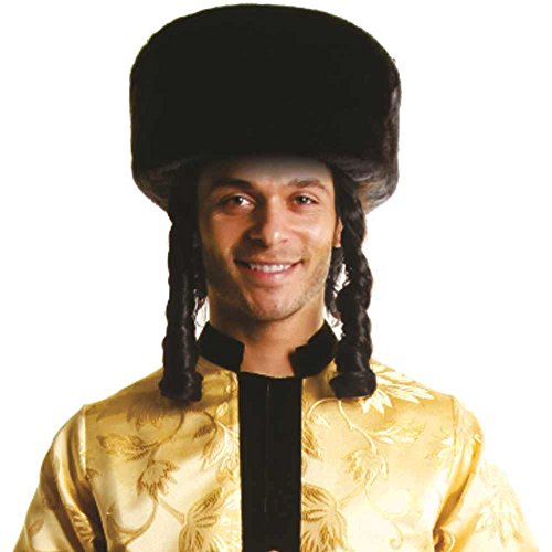 Dress Up America Thick Curly Payes - Jewish Sidelocks Costume Accessory - Purim Dress Up for Men (Black)