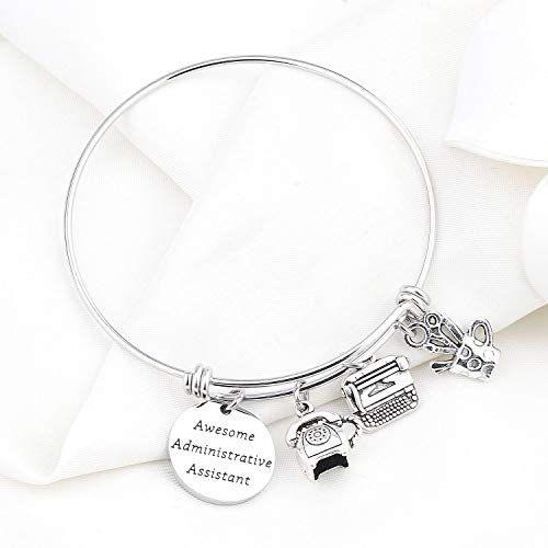 Image of bobauna Secretary Bracelet Awesome Administrative Assistant Appreciation Gift for Assistant Employee Office Worker