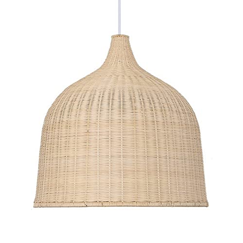 RAHYMA Paralume Creativo per Lampada A Sospensione Lampada A Sospensione in Cesto in Rattan Lampada A Sospensione A Luce Singola Fatta A Mano Plafoniera Moderna Bohémien per Sala da Pranzo, Soggiorno
