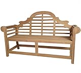 Holzbank mit Fußstütze KMH®, Teak 2-sitzer Gartenbank Marlborough (#102160)