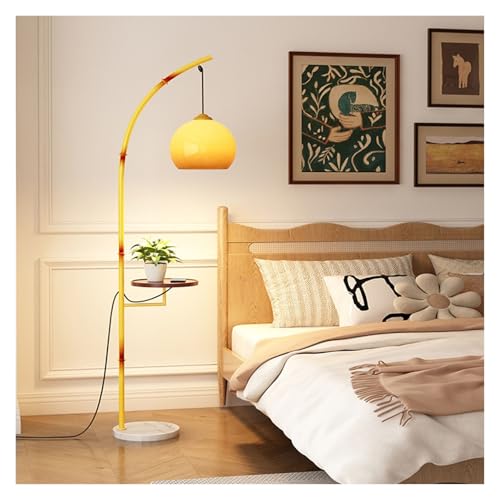 FZL02068LM Lampara de Pie Lámpara de pie arco con bandeja madera, lámpara alta temperatura 3 colores for sala estar del dormitorio Floor Lamp