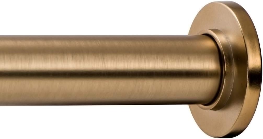 Ivilon Tension Curtain Rod - Spring Tension Rod for Windows or Shower, 24 to 36 Inch. Warm Gold