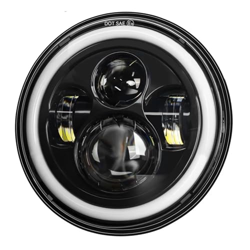 RLVYTA 7 Zoll LED Scheinwerfer Universal für Auto Motorrad H4 DRL - Fit für Harley, Yamha, Honda