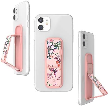 CLCKR Richmond Finch Phone Grip Holder and Expanding Stand, Universal Finger Grip Kickstand Compatible with iPhone 14/13/12, Samsung S22 and More, Multiple Viewing Angles, Pink Blooms Design
