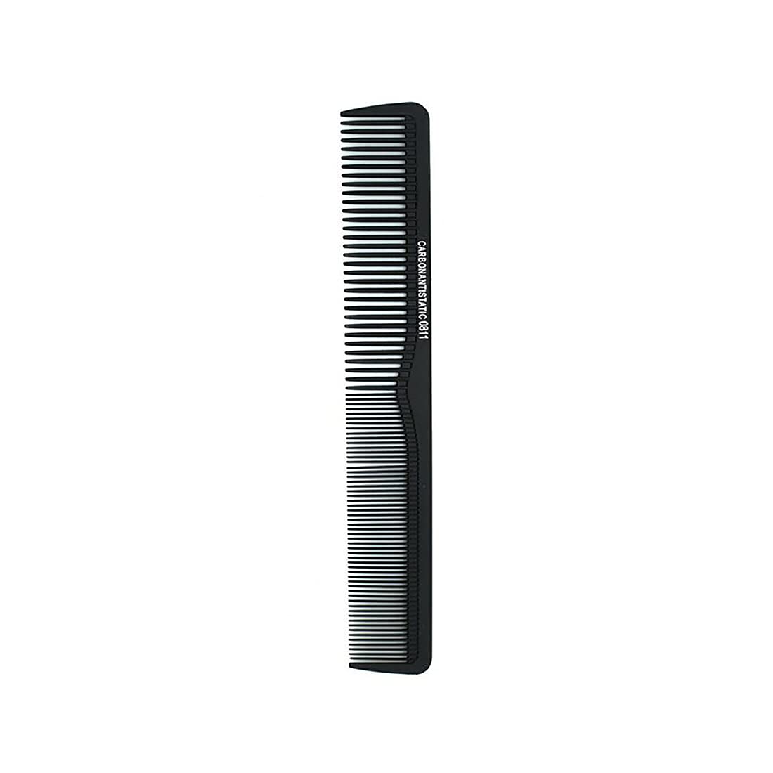 Black (No 0811) Carbon Fiber Cutting Comb Professional 7” Styling Comb, Anti Static Heat Resistant Hairdressing Comb For All Hair Types, Fine and Wide Tooth Hair Barber Comb