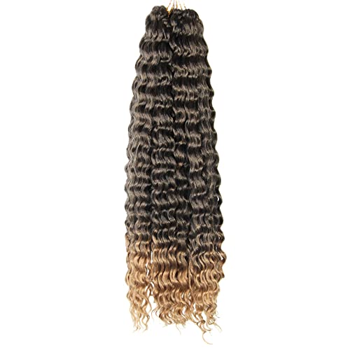 6 Packs Deep Twist Crochet Hair 22 Inch Deep Wave Braiding Hair Soft Ocean Wave Crochet Hair Curly Wavy Synthetic Braids (T27)