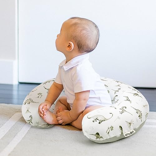 Image of GRSSDER Nursing Pillow Cover Stretchy Minky Removable Nursing Covers for Breastfeeding Pillows, Ultra Soft Comfortable Slipcover for Boy and Girls, Stylish Pretty Dinosaur