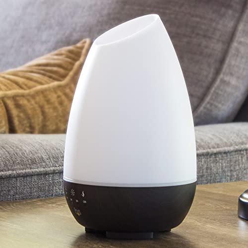 HealthSmart Essential Oil Diffuser, Cool Mist Humidifier and Aromatherapy Diffuser with 500ML Tank Ideal for Large Rooms, Adjustable Timer, Mist Mode and 7 LED Light Colors, White