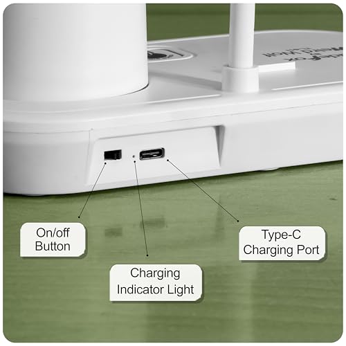 Image of WEIRD WOLF Rechargeable Study Table Lamp with Pen Holder & Mobile Stand, Touch Control, 3 Color Modes, Adjustable Flexible Gooseneck, USB Rechargeable Desk Lamp for Study, Reading, Office & Bedroom