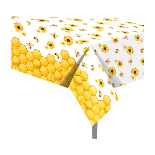 Bee-Themed Plastic Tablecloth 54 x 87 inches