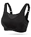 WingsLove Women’s Full Coverage High Impact Wirefree Workout Sport Bra (Black,46DDD)