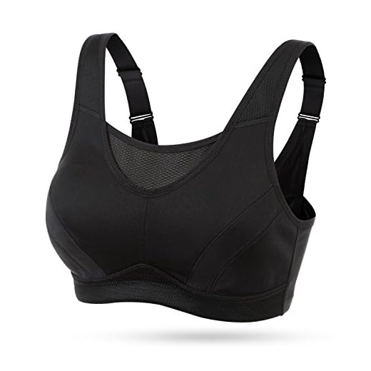 Wingslove Damen Vollschalen Sport BH Starken Halt Bügellos BH ohne Gepolstert Workout BH （Schwarz 34C）