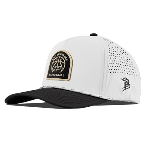 Branded Bills Officially Licensed x Purdue Boilermakers White/Black Curved 5-Panel Purdue Basketball PVC
