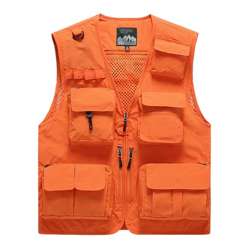 AOTORR Mens Outdoor Work Safari Cargo Photo Travel Fishing Vests for Men with Multi-pockets