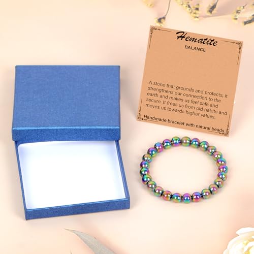 LPBeads Handmade Natural Gemstone Stretch Elastic Bracelet Healing Crystal Round Stone Beads Jewelry Gifts for Women Men2