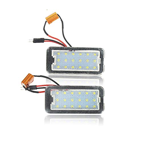 1Pair Car LED License Plate Lights Number Tail Lamp White Fit for Fiat 500 500C 2009-2015 (Black)