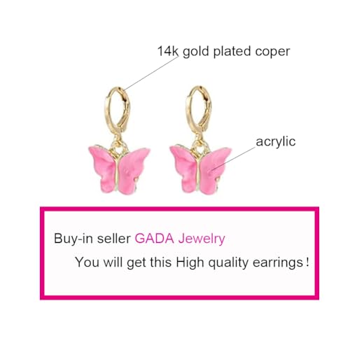 Butterfly Earrings Tiny Hoop Earrings Colorful Acrylic Butterfly Earrings For Women2