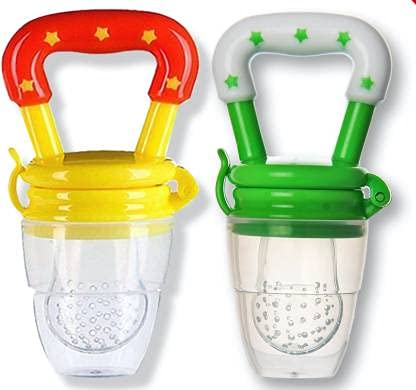 naughty baby Silicone Food/Fruit Nibbler, Baby Food and Fruit Feeder Combo Pack Yellow Green, BPA Free,-picture-21