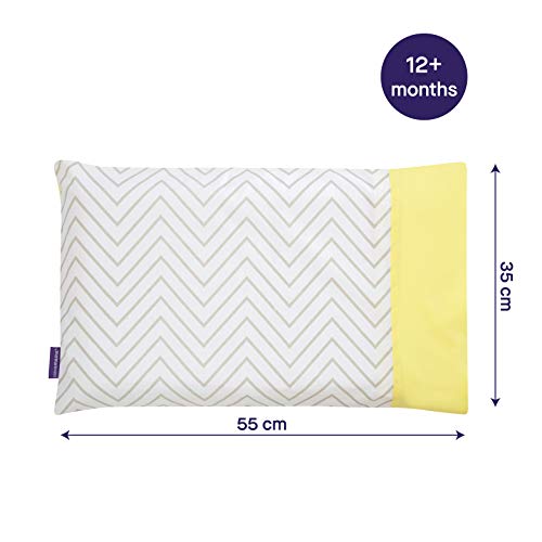 Fronha Para Travesseiro Criança Cinza 35 Cm Alt X 55 Cm Larg Clevamama, Clevamama, Cinza E Amarelo