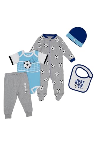 Gertex 5-Piece Layette Sport Set Gift Bundle for Babies & Infants | Baseball, Basketball, Hockey, Soccer, Football