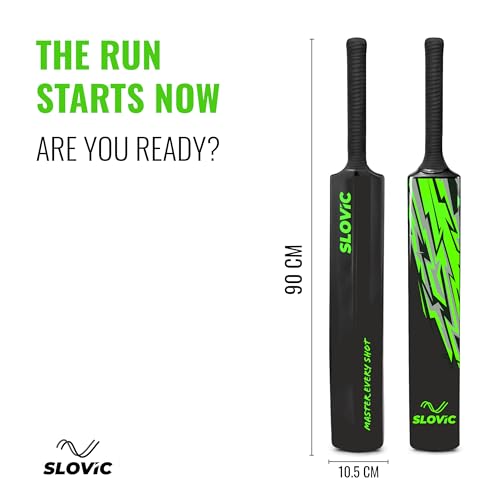 Image of Slovic Cricket Bat [90 x 10.5 CM] | Full Size Tennis Bat for Cricket | Cricket Bat-Ball for All (Above 14 Years) | Plastic Bat for Indoor Tournament | Lightweight Fiber Bats for Cricket kit