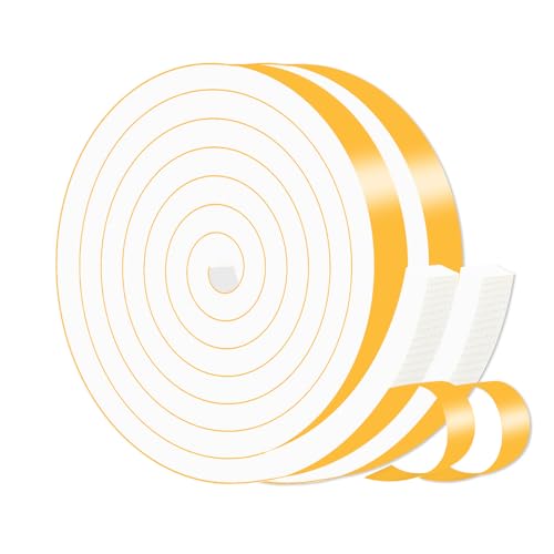Image of Weather Stripping Tape for Door,High Density CR,3 /4 in x 1 /2 in x 13Ft | Weather Stripping Door Seal,Soundproof,Cold Insulation,Foam Insulation Tape for Door, Front Door Frame, Windows,White