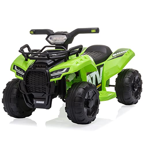 Kids Ride on ATV, 6V Battery Powered Kids Electric Vehicle, 4 Wheeler Quad w/Headlights, MP3, USB, Volume Control, Large Seat, Electric Ride on Toys...