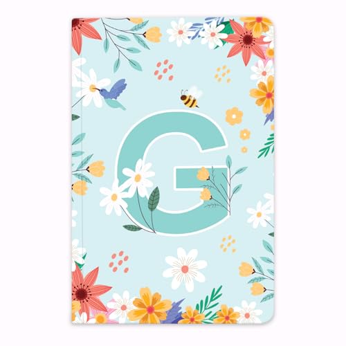 Image of Initial G Premium Soft Bound Notebook Diary for Girls and Women (B6, 90 GSM, 160 Ruled Pages) Floral Design Notebook Journal Diary