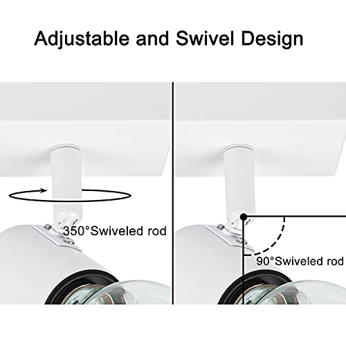 Plafonnier LED 3 spots orientables blanc E27 éclairage cuisine - 2