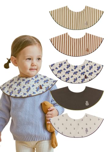 Image of Konny Baby Bib 3/5/7-Pack Set, 360 ° Rotate, Soft and Absorbent Drooling for Toddler Boys Girls Baby Essentials