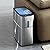 CTIME Slim Bathroom Trash Can Automatic Touchless,Small Stainless Steel Garbage Can with Lid,3Gallon Metal Trash Bin,Motion Sensor Trash Cans for Kitchen,Bathroom,Bedroom,Office,Rv (Includes 120 Bags)