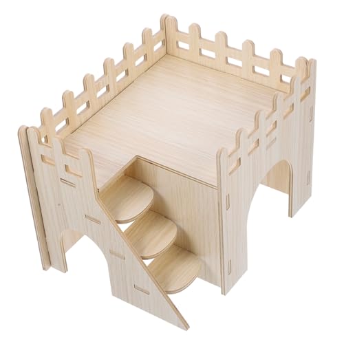 Balacoo 1Set Wooden Hamster Hideout with Ladder Durable Wear House for Pets for Guinea Pigs Hedgehogs and Hamsters Cozy Sleeping Space and Relaxation Spot