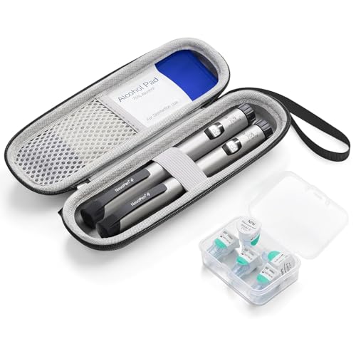 sijidou Insulin Cooler Travel Case, Portable Insulin Travel Case, Insulin Cooling Cases Insulated Organizer for Insulins Pens (Black)