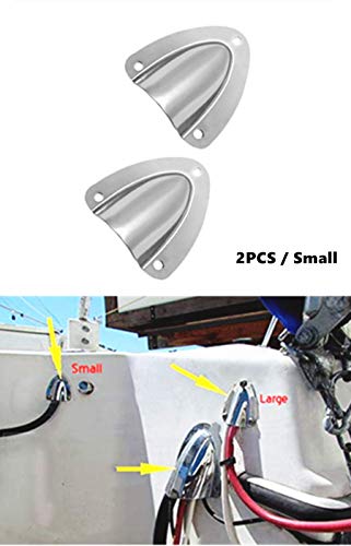 Muttiy Cubierta de ventilación para Cable de Barco Marino, de Acero Inoxidable, tamaño S: 1-5/8 Pulgadas x 1-3/4 Pulgadas, tamaño L: 2-1/4 Pulgadas x 2-3/16 Pulgadas Opcional, 2 Pcs, Large
