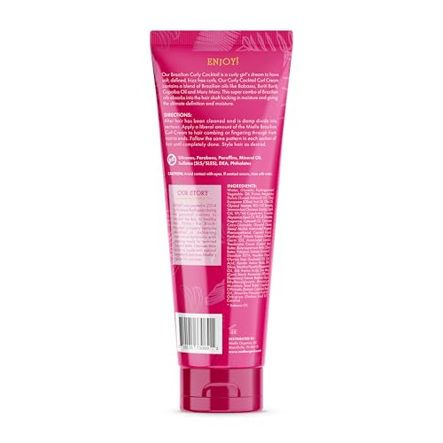 Mielle Organics Babassu & Mint Brazilian Curly Cocktail Curl Cream - Curl Defining, Hair Styling Cream for Textured Hair - Locks in Moisture, Boosts Definition & Softens Textured Hair (7.5 oz)