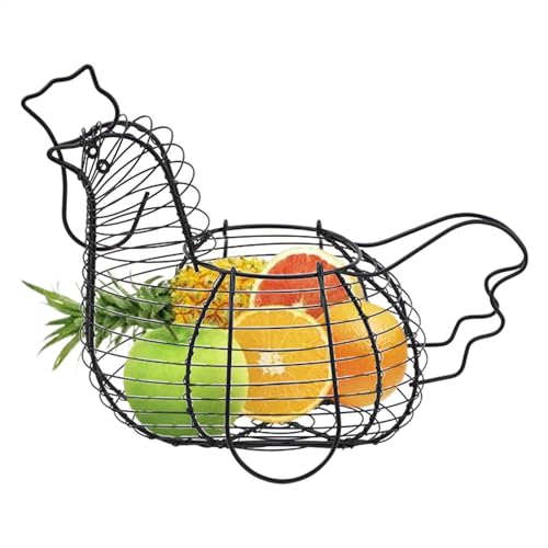 Generisch Cestino per uova di gallina, raccogliuova e raccoglitore a forma di gallina, cesto raccoglitore con grande capacità, pratico e multifunzionale per alimenti, frutta e uova