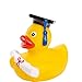 Produktbild BUTLERS Bubble Babe Badeente Student Absolvent 8,5x7,5x9,5 cm - Gelbe Quietscheente aus Kunststoff - Gummiente