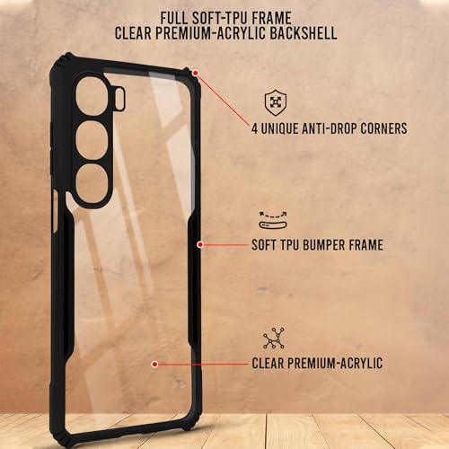 Image of Jkobi Hybrid Back Cover Case for Vivo Y31 5G (Shockproof with Polycarbonate Clear Panel | Professional Black)