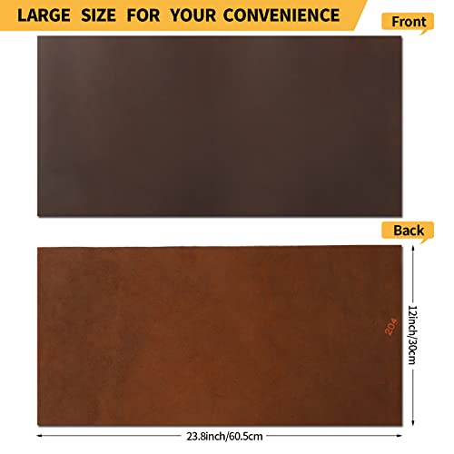 Image of RingSun Genuine Leather Sheets for Crafts 12''X24'' Full Grain Leather Tooling Leather (2mm) Thick Cowhide Leather Pieces Square, Red Brown