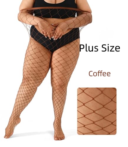 Image of Plus Size Fishnet tights stockings Big Mesh Leggings Pantyhose for women