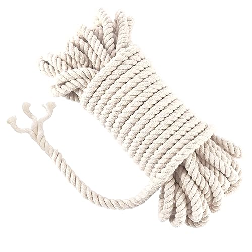 Fhioevt Hilo Macrame 8mm x 20 m Cuerda Macrame Cuerda de Hilo de Macramé Cordón de Algodón Natural Cuerda de Algodon para Colgador de Planta Tejer Bohemia Decoración Envolver