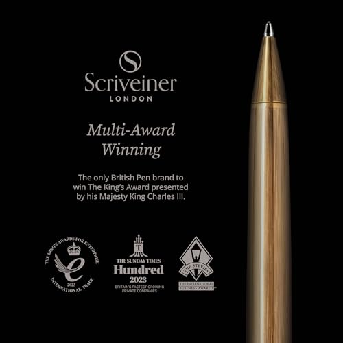 Image of Scriveiner Bronze Ballpoint Pen - Stunning Luxury Pen, Schmidt Black Refill, Best Ball Pen Gift Set for Men & Women, Professional Executive Office, Nice Fancy Designer Pens