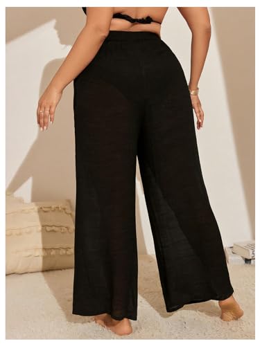 Women's Plus Size Swimsuit Coverups Tie Front Bikini Cover Up Beach Pants Bathing Suit Cover Up Pants2