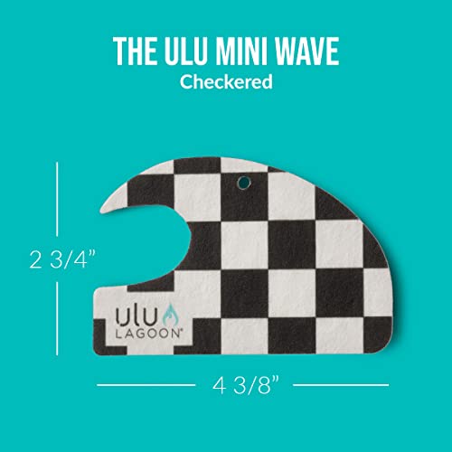 Image of ulu Lagoon Hanging Car Air Freshener | Tropical Beach Coconut Surf Wax Scent Mini Wave | Long Lasting Car Freshener, Closet and Beyond | Made In USA | 3 Pack (Checker)