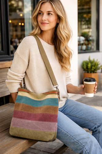Bolso Hobo Tote para Mujer ROUROU Color Multicolor Lienzo miniatura 2