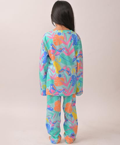Image of Anthrilo Girls Pure Cotton Printed Pajama Set | Sleepwear | Sleepwear | Long Sleeve T-Shirt & Pajamas | Regular Wear | 0-14 Years