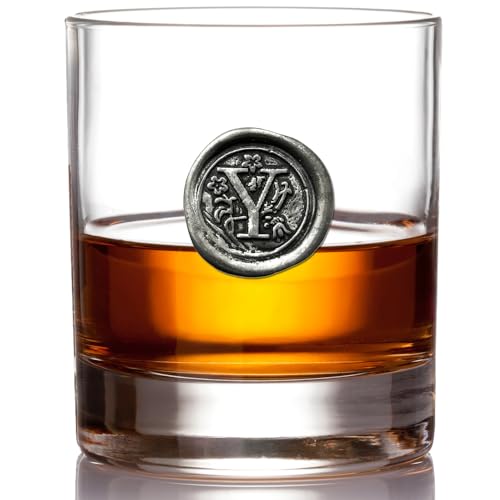 English Pewter 11oz Old Fashioned Glass with Monogram