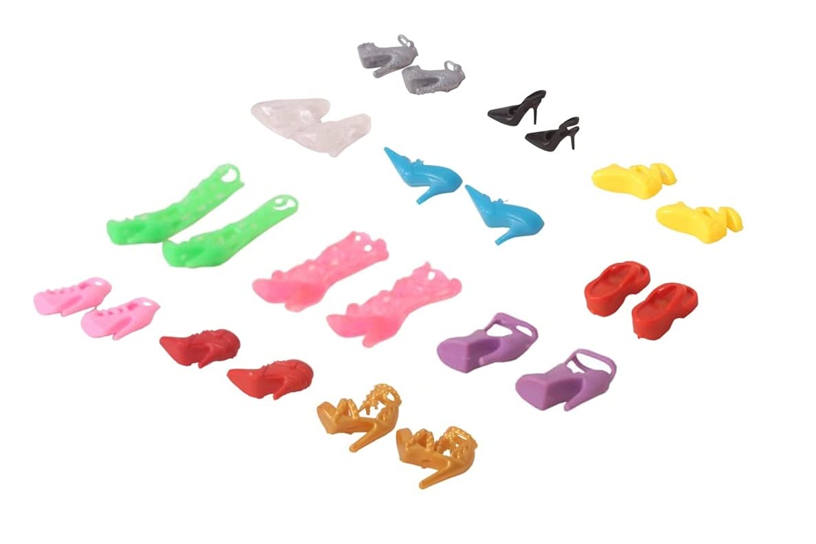 Urban Glitz Plastic Doll Shoes, Multicolour, 3 years and above, 12 Pairs - Image 3 thumbnail