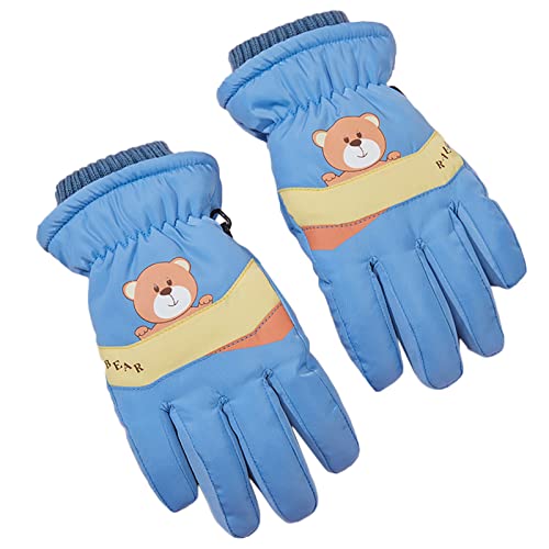 Luvas de esqui de espessamento multicoloridas para crianças à prova de vento à prova de vento antide