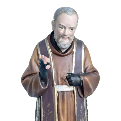 Saint Père Pio figurine de crèche en bois véritable à offrir